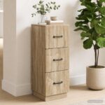 vidaXL Zásuvkový kabinet Dub sonoma 33 x 34,5 x 87 cm Kompozitné drevo – Obrázok 12