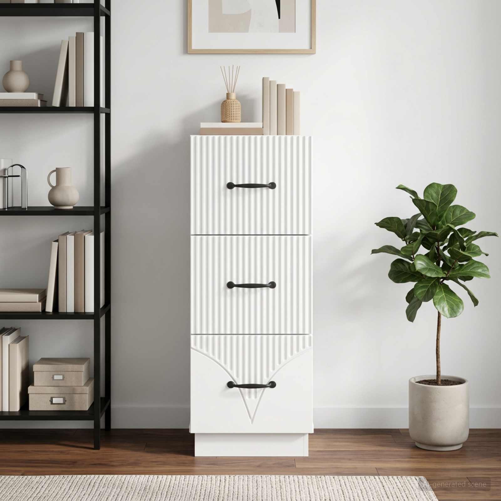 895309_1.jpg vidaXL Zásuvkový kabinet Biela s vysokým leskom 33 x 34,5 x 87 cm – Obrázok 1