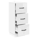vidaXL Zásuvkový kabinet Biela s vysokým leskom 33 x 34,5 x 87 cm – Obrázok 3