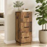 vidaXL Zásuvkový kabinet Staré drevo 33 x 34,5 x 87 cm – Obrázok 12