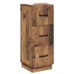 vidaXL Zásuvkový kabinet Staré drevo 33 x 34,5 x 87 cm – Obrázok 3