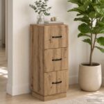 vidaXL Zásuvkový kabinet Dub artisan 33 x 34,5 x 87 cm – Obrázok 12
