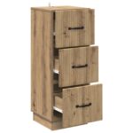 vidaXL Zásuvkový kabinet Dub artisan 33 x 34,5 x 87 cm – Obrázok 3