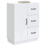 vidaXL Servírovacia skriňa Biela 66 x 34,5 x 87 cm Kompozitné drevo – Obrázok 3