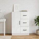 vidaXL Servírovacia skriňa Biela 66 x 34,5 x 87 cm Kompozitné drevo – Obrázok 4