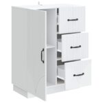 vidaXL Servírovacia skriňa Biela 66 x 34,5 x 87 cm Kompozitné drevo – Obrázok 5