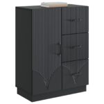 vidaXL Servírovacia skriňa Čierna 66 x 34,5 x 87 cm Kompozitné drevo – Obrázok 3