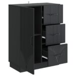 vidaXL Servírovacia skriňa Čierna 66 x 34,5 x 87 cm Kompozitné drevo – Obrázok 5