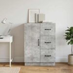 vidaXL Servírovacia skriňa so zásuvkou Betónovo sivá 66 x 34,5 x 87 cm – Obrázok 4