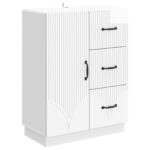 vidaXL Servírovacia skriňa Biela s vysokým leskom 66 x 34,5 x 87 cm – Obrázok 2