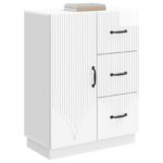 vidaXL Servírovacia skriňa Biela s vysokým leskom 66 x 34,5 x 87 cm – Obrázok 3