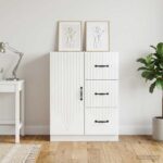 vidaXL Servírovacia skriňa Biela s vysokým leskom 66 x 34,5 x 87 cm – Obrázok 4