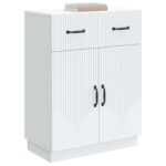 vidaXL Servírovacia skriňa Biela 66 x 34,5 x 87 cm Kompozitné drevo – Obrázok 3
