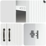 vidaXL Servírovacia skriňa Biela 66 x 34,5 x 87 cm Kompozitné drevo – Obrázok 9