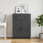 vidaXL Servírovacia skriňa Čierna 66 x 34,5 x 87 cm Kompozitné drevo