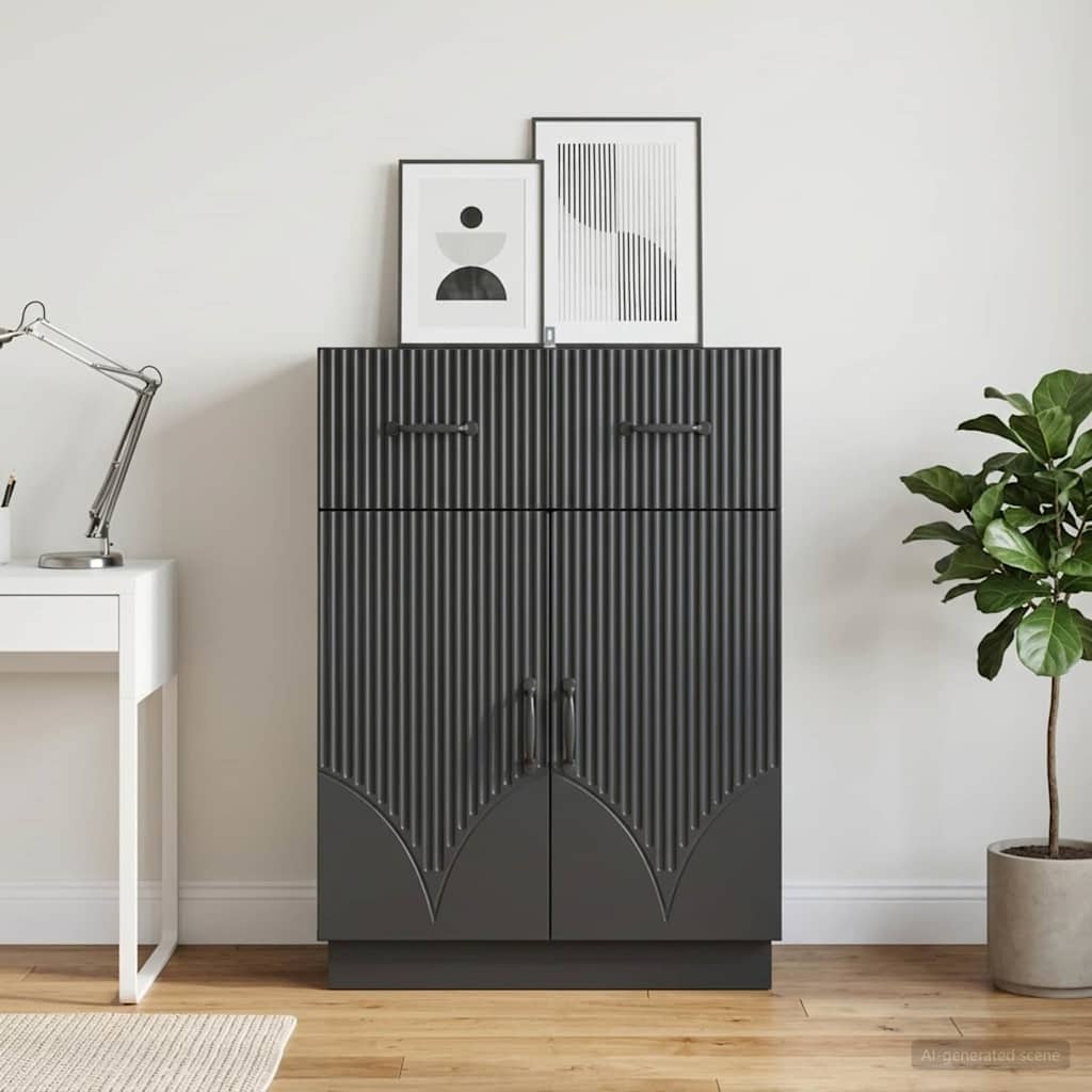 895326_1.jpg vidaXL Servírovacia skriňa Čierna 66 x 34,5 x 87 cm Kompozitné drevo – Obrázok 1