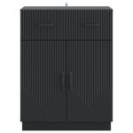vidaXL Servírovacia skriňa Čierna 66 x 34,5 x 87 cm Kompozitné drevo – Obrázok 6