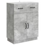 vidaXL Servírovacia skriňa so zásuvkou Betónovo sivá 66 x 34,5 x 87 cm – Obrázok 2