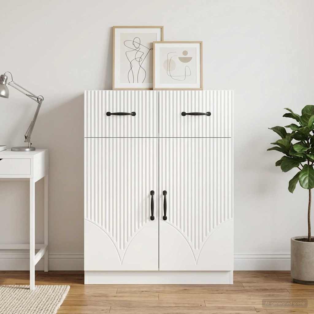 895329_1.jpg vidaXL Servírovacia skriňa Biela s vysokým leskom 66 x 34,5 x 87 cm – Obrázok 1