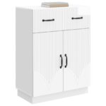 vidaXL Servírovacia skriňa Biela s vysokým leskom 66 x 34,5 x 87 cm – Obrázok 3