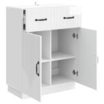 vidaXL Servírovacia skriňa Biela s vysokým leskom 66 x 34,5 x 87 cm – Obrázok 5