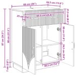 vidaXL Servírovacia skriňa so zásuvkou Dymový dub 66 x 34,5 x 87 cm – Obrázok 11