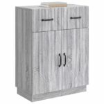vidaXL Servírovacia skriňa so zásuvkou Sivá sonoma 66 x 34,5 x 87 cm – Obrázok 3