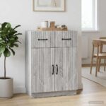 vidaXL Servírovacia skriňa so zásuvkou Sivá sonoma 66 x 34,5 x 87 cm – Obrázok 4
