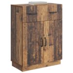 vidaXL Servírovacia skriňa so zásuvkou Staré drevo 66 x 34,5 x 87 cm – Obrázok 3
