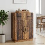 vidaXL Servírovacia skriňa so zásuvkou Staré drevo 66 x 34,5 x 87 cm – Obrázok 4