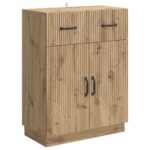 vidaXL Servírovacia skriňa so zásuvkou Dub artisan 66 x 34,5 x 87 cm – Obrázok 2