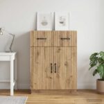 vidaXL Servírovacia skriňa so zásuvkou Dub artisan 66 x 34,5 x 87 cm – Obrázok 4