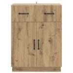 vidaXL Servírovacia skriňa so zásuvkou Dub artisan 66 x 34,5 x 87 cm – Obrázok 6