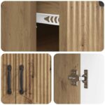 vidaXL Servírovacia skriňa so zásuvkou Dub artisan 66 x 34,5 x 87 cm – Obrázok 9