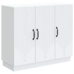 vidaXL Servírovacia skriňa Biela 89 x 34,5 x 77 cm Kompozitné drevo – Obrázok 2