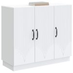 vidaXL Servírovacia skriňa Biela 89 x 34,5 x 77 cm Kompozitné drevo – Obrázok 3