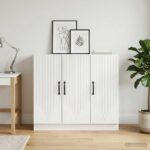 vidaXL Servírovacia skriňa Biela 89 x 34,5 x 77 cm Kompozitné drevo – Obrázok 4