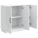 vidaXL Servírovacia skriňa Biela 89 x 34,5 x 77 cm Kompozitné drevo – Obrázok 5