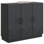 vidaXL Servírovacia skriňa Čierna 89 x 34,5 x 77 cm Kompozitné drevo – Obrázok 3