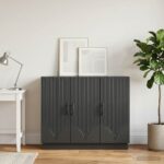 vidaXL Servírovacia skriňa Čierna 89 x 34,5 x 77 cm Kompozitné drevo – Obrázok 4