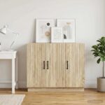 vidaXL Servírovacia skriňa Dub sonoma 89 x 34,5 x 77 cm