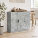 vidaXL Servírovacia skriňa Betónovo sivá 89 x 34,5 x 77 cm