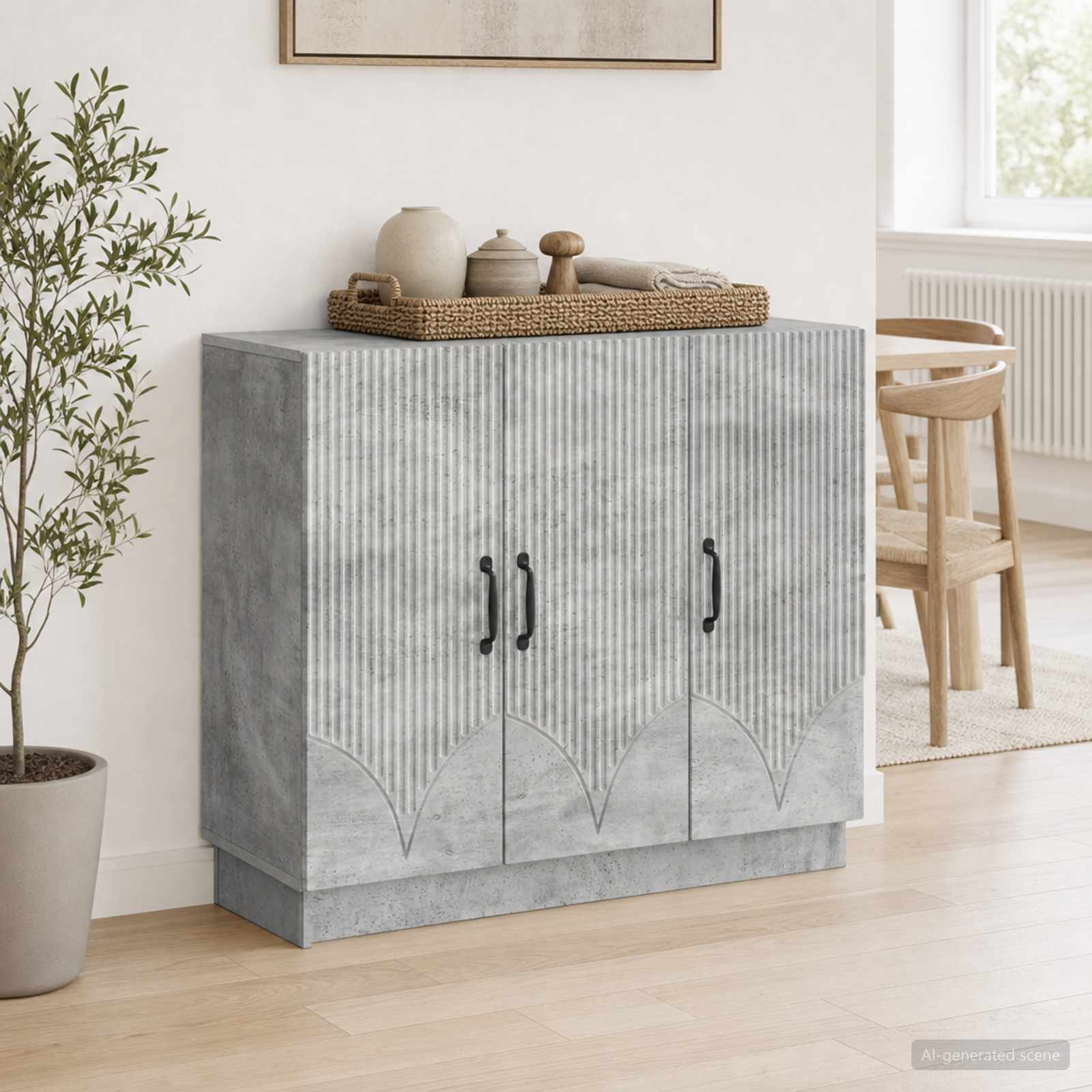 895338_1.jpg vidaXL Servírovacia skriňa Betónovo sivá 89 x 34,5 x 77 cm – Obrázok 1