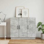 vidaXL Servírovacia skriňa Betónovo sivá 89 x 34,5 x 77 cm – Obrázok 4