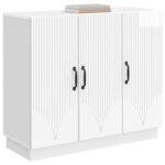 vidaXL Servírovacia skriňa Biela s vysokým leskom 89 x 34,5 x 77 cm – Obrázok 3