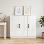 vidaXL Servírovacia skriňa Biela s vysokým leskom 89 x 34,5 x 77 cm – Obrázok 4