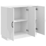 vidaXL Servírovacia skriňa Biela s vysokým leskom 89 x 34,5 x 77 cm – Obrázok 5