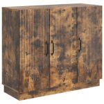 vidaXL Servírovacia skriňa Dymový dub 89 x 34,5 x 77 cm – Obrázok 2