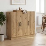 vidaXL Servírovacia skriňa Dub artisan 89 x 34,5 x 77 cm
