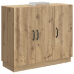 vidaXL Servírovacia skriňa Dub artisan 89 x 34,5 x 77 cm – Obrázok 3